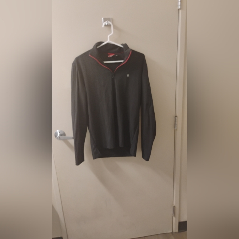 Victorinox Mens Cotton Blend Quarter Zip Pullover Stretch Top Sz M Tailored Fit